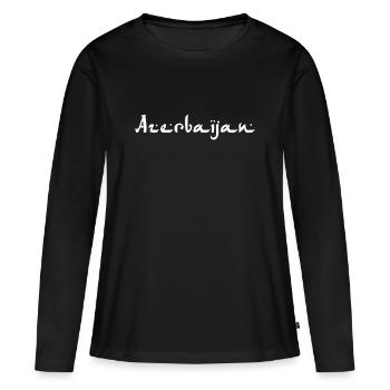 Azerbaïdjan Aserbaidschan - T-shirt manches longues Premium bio Femme - noir - Devant - Julia (174cm)
