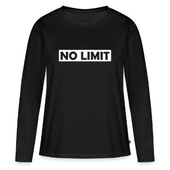 no_limit - T-shirt manches longues Premium bio Femme - noir - Devant - Julia (174cm)