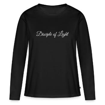 Disciple de la Lumière - logo d’écriture calligraphique - T-shirt manches longues Premium bio Femme - noir - Devant - Julia (174cm)
