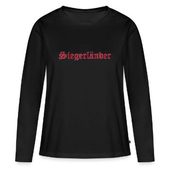 Siegerländer - T-shirt manches longues Premium bio Femme - noir - Devant - Julia (174cm)