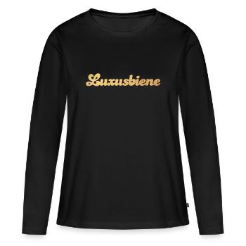 Devis exclusif de luxe Bee Gold Princess Deluxe - T-shirt manches longues Premium bio Femme - noir - Devant - Julia (174cm)