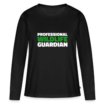 Garde-chasse en milieu sauvage - T-shirt manches longues Premium bio Femme - noir - Devant - Julia (174cm)
