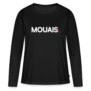 MOUAIS | Réaction humour minimaliste - T-shirt manches longues Premium bio Femme - noir - Devant - Julia (174cm)