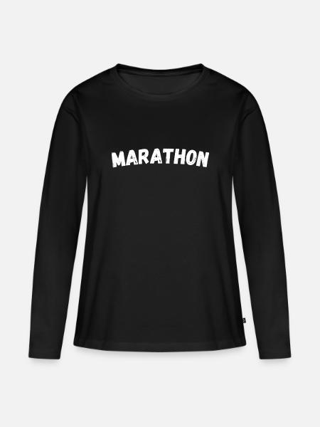 Marathon - Frauen Premium Bio Langarmshirt - Schwarz