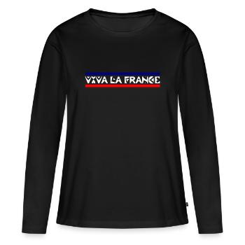 France - Women's Premium Organic Long Sleeve Shirt - black - Front - Julia (174cm)