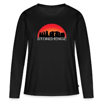 Stonehenge Shirt Archeology - Women's Premium Organic Long Sleeve Shirt - black - Front - Julia (174cm)