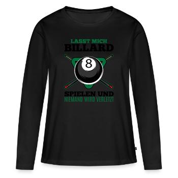 Billard shirt • Billard spielen • Geschenk - Frauen Premium Bio Langarmshirt - Schwarz - Vorne - Julia (174cm)