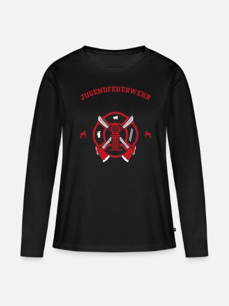 Jugendfeuerwehr - Firefighter - Frauen Premium Bio Langarmshirt - Schwarz