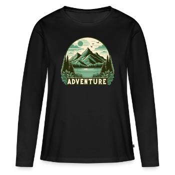 Aventure - T-shirt manches longues Premium bio Femme - noir - Devant - Julia (174cm)