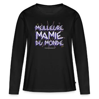 Meilleure mamie du monde. - T-shirt manches longues Premium bio Femme - noir - Devant - Julia (174cm)