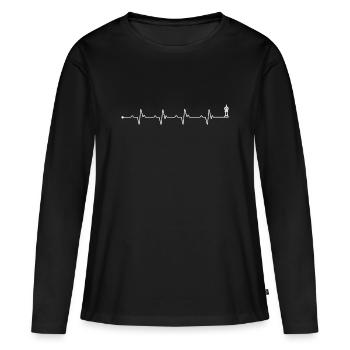 Heartbeat landmark tower - Women's Premium Organic Long Sleeve Shirt - black - Front - Julia (174cm)