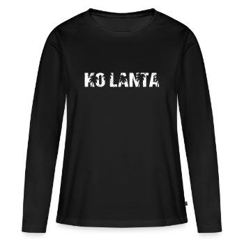 Palmiers Ko Lanta Thaïlande - T-shirt manches longues Premium bio Femme - noir - Devant - Julia (174cm)