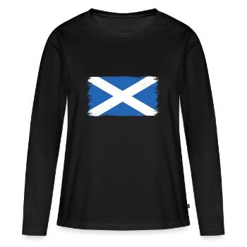 Ecosse Drapeau Vintage Alba Used Look GB UK - T-shirt manches longues Premium bio Femme - noir - Devant - Julia (174cm)