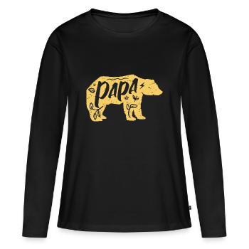 Papa Ours - Frauen Premium Bio Langarmshirt - Schwarz - Vorne - Julia (174cm)