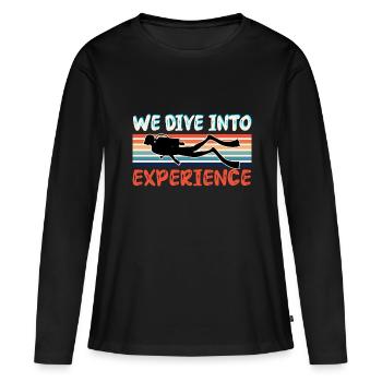 We Dive Into Experience - Women's Premium Organic Long Sleeve Shirt - black - Front - Julia (174cm)