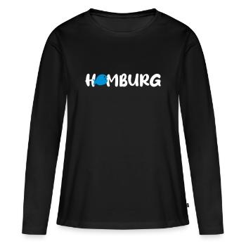 Hambourg Poisson Vecteur Citation Fan Hanséatique Nordique - T-shirt manches longues Premium bio Femme - noir - Devant - Julia (174cm)
