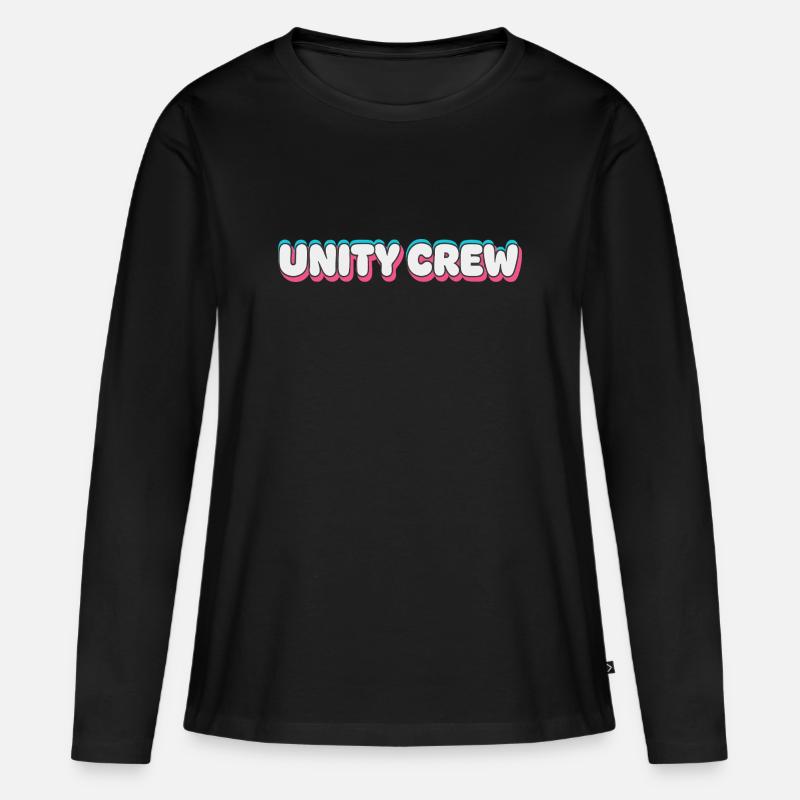 Unity Crew Graffiti-Farbblase - Frauen Premium Bio Langarmshirt - Schwarz
