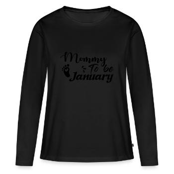Expectant mother January - Women's Premium Organic Long Sleeve Shirt - black - Front - Julia (174cm)