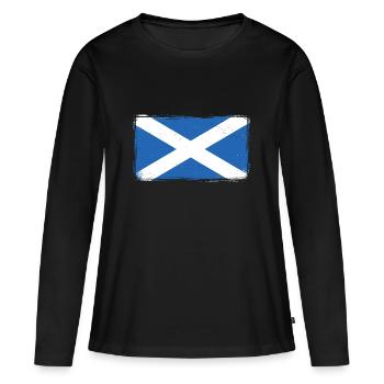 Drapeau de l'Écosse Vintage Holiday Alba Distressed GB - T-shirt manches longues Premium bio Femme - noir - Devant - Julia (174cm)