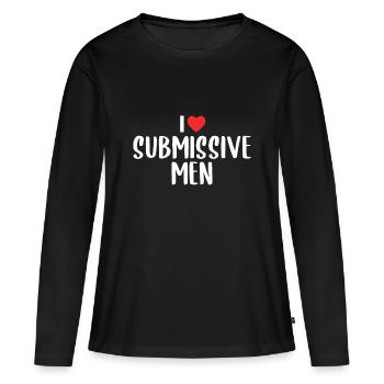 I Love Submissive Men | I Heart Submissive Men - T-shirt manches longues Premium bio Femme - noir - Devant - Julia (174cm)