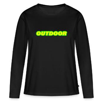 OUTDOOR - Frauen Premium Bio Langarmshirt - Schwarz - Vorne - Julia (174cm)