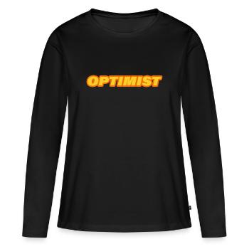 optimiste - T-shirt manches longues Premium bio Femme - noir - Devant - Julia (174cm)