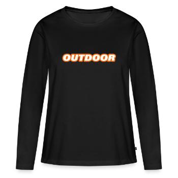 OUTDOOR - Frauen Premium Bio Langarmshirt - Schwarz - Vorne - Julia (174cm)