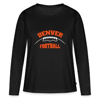 Denver Football - T-shirt manches longues Premium bio Femme - noir - Devant - Julia (174cm)