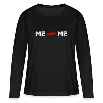 Me Me Roter Pinsel Geteiltes Porträt - Frauen Premium Bio Langarmshirt - Schwarz - Vorne - Julia (174cm)