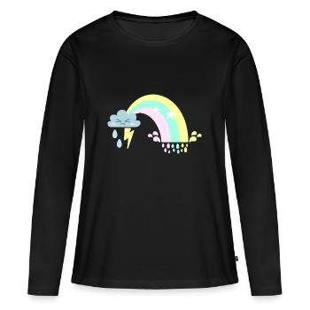 Orage tempête - T-shirt manches longues Premium bio Femme - noir - Devant - Julia (174cm)