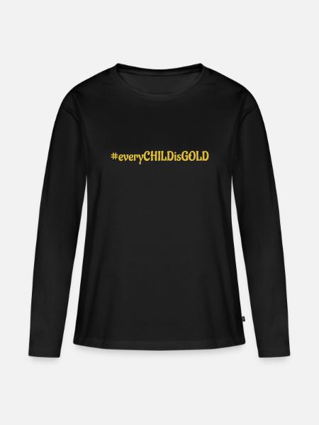 #everyCHILDisGOLD - Frauen Premium Bio Langarmshirt - Schwarz
