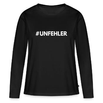 #unfehler - Frauen Premium Bio Langarmshirt - Schwarz - Vorne - Julia (174cm)