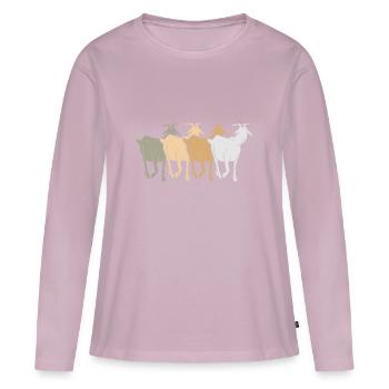 Goat herd | Goat group | Goats - Women's Premium Organic Long Sleeve Shirt - dusky pink - Front - Julia (174cm)