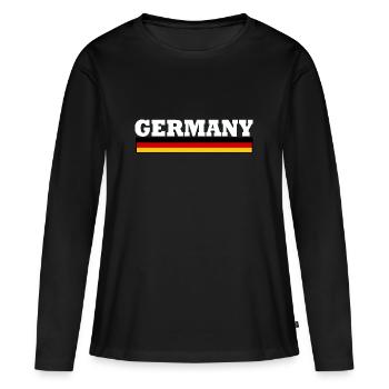 Drapeau Allemagne - T-shirt manches longues Premium bio Femme - noir - Devant - Julia (174cm)