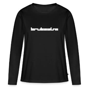 Brutalisme Typographie Art - T-shirt manches longues Premium bio Femme - noir - Devant - Julia (174cm)