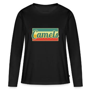 Kamel - Frauen Premium Bio Langarmshirt - Schwarz - Vorne - Julia (174cm)