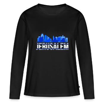 Jérusalem cadeau israélien Israël - T-shirt manches longues Premium bio Femme - noir - Devant - Julia (174cm)