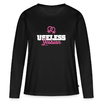 Lesbienne - T-shirt manches longues Premium bio Femme - noir - Devant - Julia (174cm)