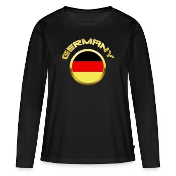 Germany Deutschland Germania - Frauen Premium Bio Langarmshirt - Schwarz - Vorne - Julia (174cm)