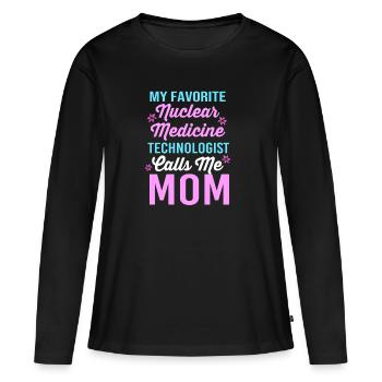Nuklear Nuklearmedizin Atom Radiologie - Frauen Premium Bio Langarmshirt - Schwarz - Vorne - Julia (174cm)