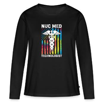 Radiologie Nuklear Atom Nuklearmedizin - Frauen Premium Bio Langarmshirt - Schwarz - Vorne - Julia (174cm)