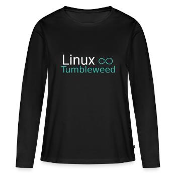 Linux Tumbleweed - T-shirt manches longues Premium bio Femme - noir - Devant - Julia (174cm)