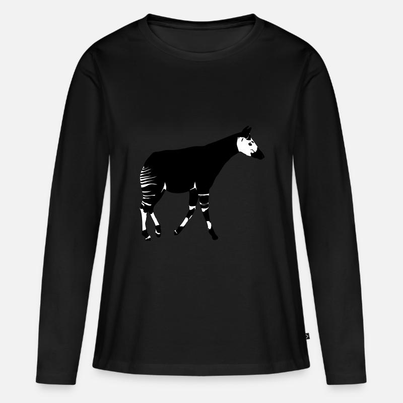 Okapi - Frauen Premium Bio Langarmshirt - Schwarz