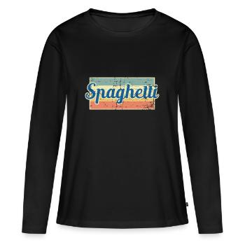 Spaghetti - T-shirt manches longues Premium bio Femme - noir - Devant - Julia (174cm)
