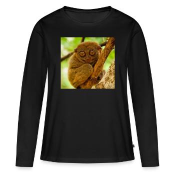 Masque de singe Masque de singe - T-shirt manches longues Premium bio Femme - noir - Devant - Julia (174cm)