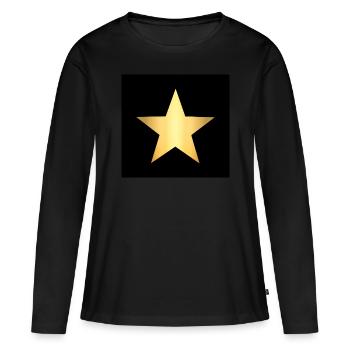 masque noir étoile dorée étoile dorée - T-shirt manches longues Premium bio Femme - noir - Devant - Julia (174cm)