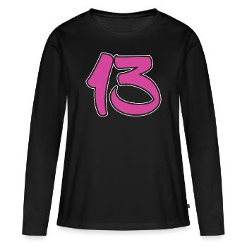 Number 13 years old year show proudly his girl - Women's Premium Organic Long Sleeve Shirt - black - Front - Julia (174cm)