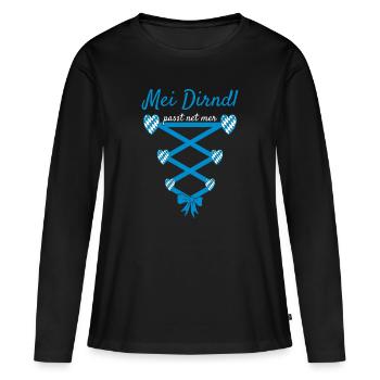 Dirndl Shirt Women's Costume Funny Dirndl Replacement - Women's Premium Organic Long Sleeve Shirt - black - Front - Julia (174cm)