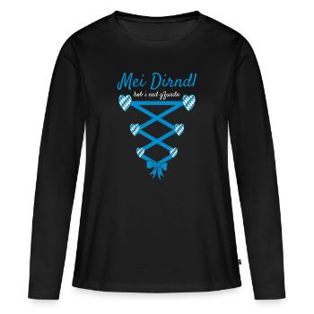Dirndl Shirt Women's Costume Funny Dirndl Replacement - Women's Premium Organic Long Sleeve Shirt - black - Front - Julia (174cm)