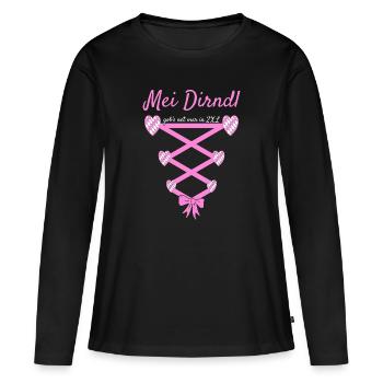Dirndl Shirt Women's Costume Funny Dirndl Replacement - Women's Premium Organic Long Sleeve Shirt - black - Front - Julia (174cm)